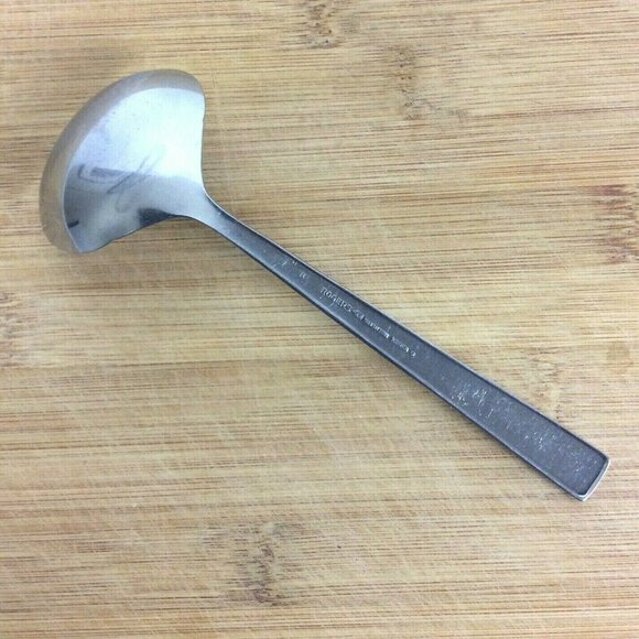 Vintage Rogers Stanley Roberts SRB72 Stainless Steel Gravy Ladle Floral Korea - Picture 2 of 4